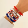 thumbnail image 2 of Independence Day Multi-layer Beaded Polymer Clay Bracelet for Patriotic Celebration 4th of July Red White and Blue Fashion Jewelry Accessory, 2 of 8