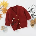 thumbnail image 5 of Seyurigaoka Baby Unisex Sweaters Long Sleeve V-neck Floral Embroidered Cardigan, 5 of 10