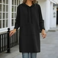 thumbnail image 2 of FYDUU Plus Size Women's Hoodies Dress Long Sweatshirts Dresses Loose Fit Hooded Pullover Tunic Sweatshirt Tops Fall Winter Outfits Stylish Jacket Coats, 2 of 4