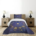 thumbnail image 4 of Ambesonne Astrology Quilted Bedspread Set 2 Pcs, Horoscope Birth Dates, Twin Size, Royal Blue and Yellow, 4 of 5