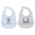 thumbnail image 1 of Baberos de silicona para bebés Hudson Baby Stud Muffin, paquete de 2 unidades, impermeables, 1 of 1