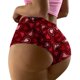 thumbnail image 3 of Gibobby Ropa Interior dama Ropa interior de cintura transpirable sin con estampado de corazón para el día de San Valentín para mujer (estilo 4)(Vino, XXL), 3 of 4
