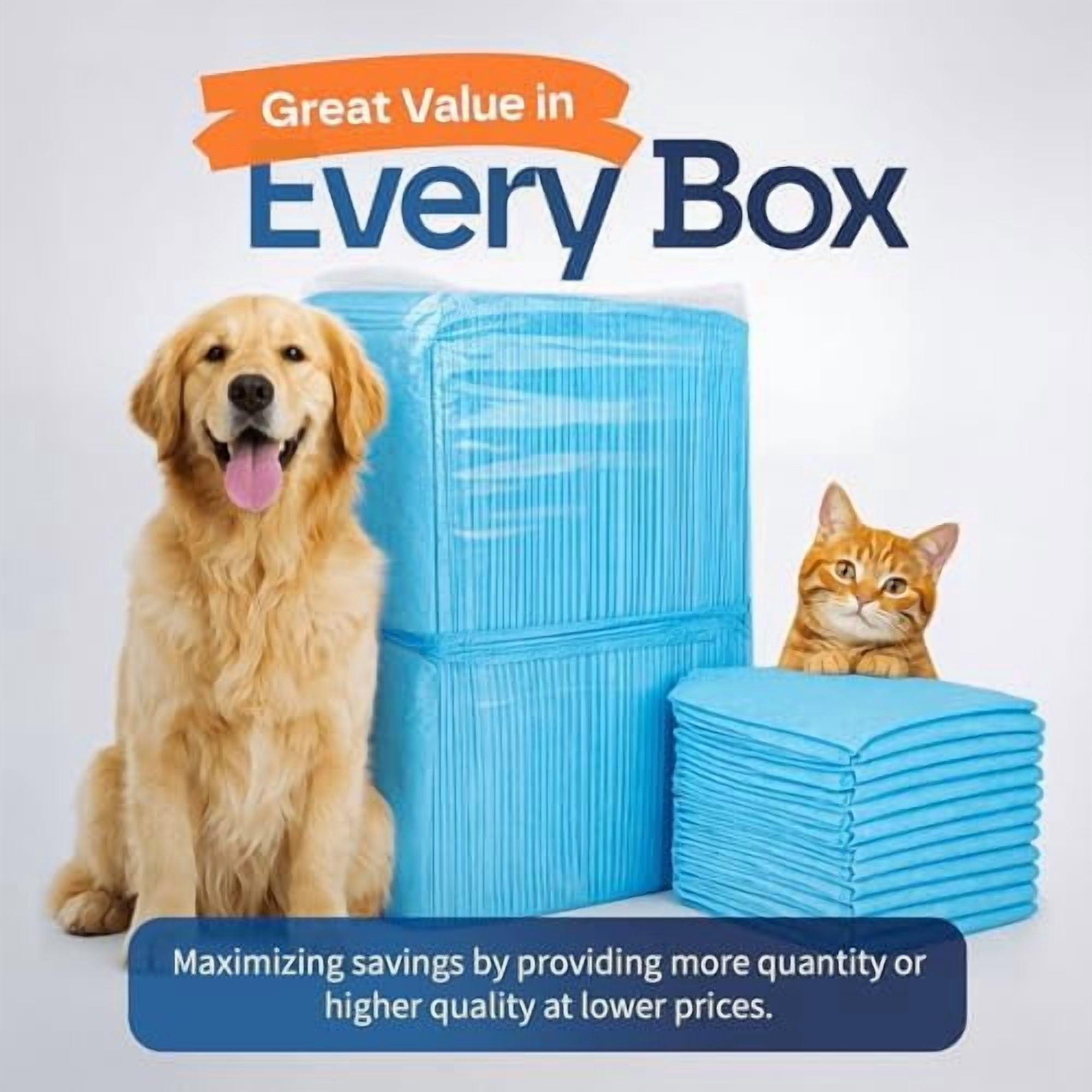 Puppy Pads - 50-Count, 24x24 - Advanced Leakproof Technology for Housebreaking & Training - Ultra Absorbent Puppy Pee Pads - Ideal for Dogs, Puppies, Cats - Attractant Pet Training Pads