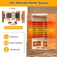 thumbnail image 4 of Segmart 2-3 Person Home Sauna, Far Infrared Sauna, 2180W Low EMF Infrared Hemlock Wood Sauna with Tablet Stand, Cup Holder, Bluetooth Speakers, 7 Color Ambient LED Strips & Beauty Light, 4 of 10