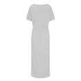 thumbnail image 4 of Diufon Maxi Dresses for Women One Shoulder Short Sleeve Dress Elastic Waist Dress with Pockets, 4 of 7