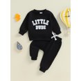 thumbnail image 2 of FEORJGP Little Boys 2-Piece Casual Set 0 6M 12M 18M 2T 3T Toddler Baby Long Sleeve Sweatshirts Letter Embroidered Pullovers Round Neck Tops Drawstringshion Cute Daily Outfits for Spring Fall, 2 of 7