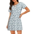 thumbnail image 1 of Easygdp Polar Bears And Snowy Winter Camisón de manga corta para mujer, informal, estampado, 1 of 6