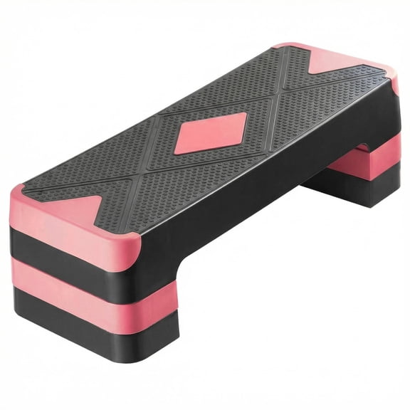 Adjustable Aerobic Step Platform with 3 Risers, Non-Slip Surface, Home Fitness Stepper