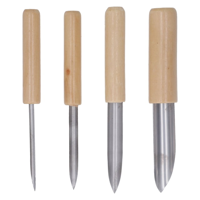 Cortadores de Agujeros de Arcilla ANGGREK 4 Piezas Mango de Madera de Acero Inoxidable