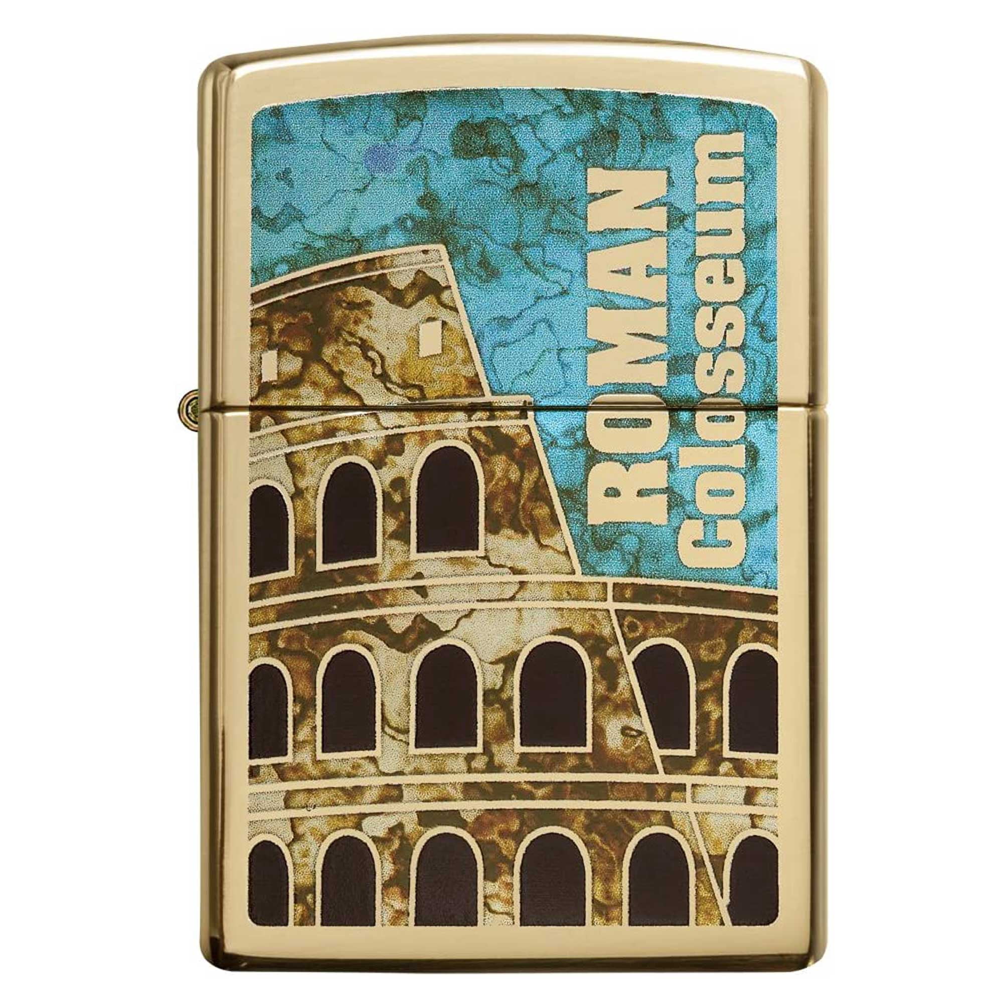Zippo 29497 Roman Colosseum High Polish Brass Windproof Lighter