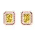 thumbnail image 3 of 2.44 ct Screw-Back Stud Earrings for Women | 7x5mm Emerald Cut Natural Citrine | 18K Rose Gold, 3 of 5