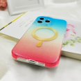 thumbnail image 5 of Magnetic for iPhone 13 Pro Max Phone Case for Women/Men, MagSafe Gradation Color Glitter Hard Case, Military Grade Drop Protection Shockproof Protective Case 6.7inch- Blue Gradation Pink, 5 of 12