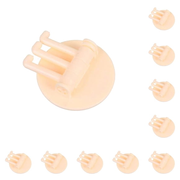 Cateissary Gancho adhesivo de tres ramas Gran capacidad de carga Ganchos de barra Suministros de cocina Ganchos Llavero Porta toallas Estantes de Beige 10Conjunto
