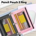 thumbnail image 2 of DoDoMagxanadu 3 Ring Binder Pencil Pouchs, Zippered Pencil Case with Zipper Pulls Double Pocket for School & Office  Supplies 2 Pack, 2 of 7