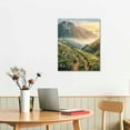 thumbnail image 3 of Acheng Sunrise Framed Canvas Wall Art Vertical Great Smoky Mountains National Park Picture Green Glassland Flowers Prints Nature Landscape Artwork for Bathroom Living Room Home, 3 of 5