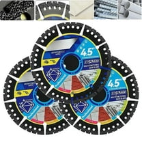 Diamond Multi-Purpose Saw Blades, 4.5 Inch Angle Grinder Cutting Discs for Metal Tile Stone Plastic, 4-1/2 Ultra Thin Brazed Blades Multipurpose Circular Blade for PVC Glass Cutting(3PCS)