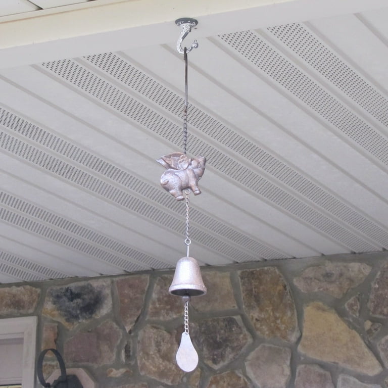Rustic Metal Fly Pig Wing Hang Wind Chime Patio Garden Front Porch Outdoor Decor Rustic Metal Fly Pig Wing Hang Wind Chime Patio Garden Front Porch Outdoor Decor