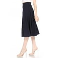 thumbnail image 3 of MOA Collection Women's Solid Flared Lightweight Elastic Long Midi A-Line Skirt Comfortable and Stylish, 3 of 7