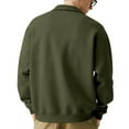 thumbnail image 4 of Chiccall Men's Fleece Sweatshirts Casual Button Lapel Pullover with 2 Breasted Pockets, 4 of 5