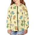 thumbnail image 2 of Xoenoiee Orange Dinosaur Print Kids Casual Sweatshirt Zip up Hooded Sports Jacket with Pocket Boys Girls Teens Long Sleeve Athletic Hoodie Outwear, 8-10 Years, 2 of 7