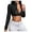 Black, variant on Leather Jacket Women Cropped Stand Collar Zip up Fashion Sexy Motorcycle Jackets (Brown,M)