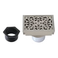 thumbnail image 7 of Kingston Brass BSF9771BN Watercourse Scroll 4-Inch Brass Square Grid Shower Drain with Hair Strainer in Brushed Nickel, 7 of 7
