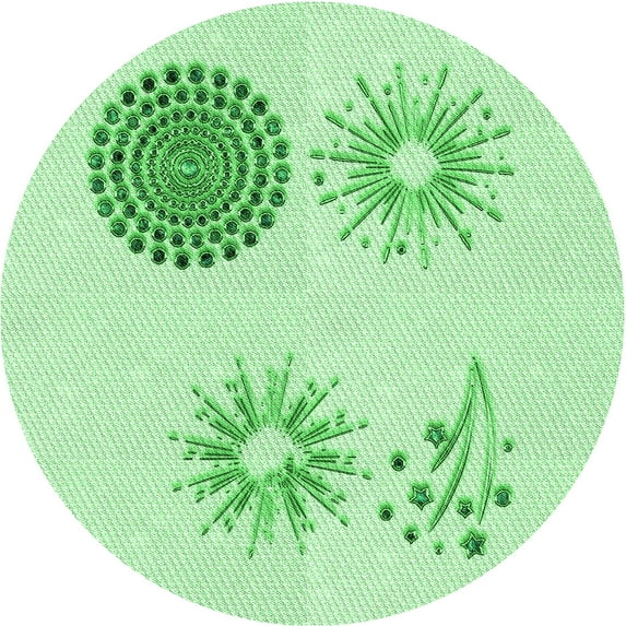 Ahgly Company Indoor Round Patterned Light Green Area Rugs, 6' Round