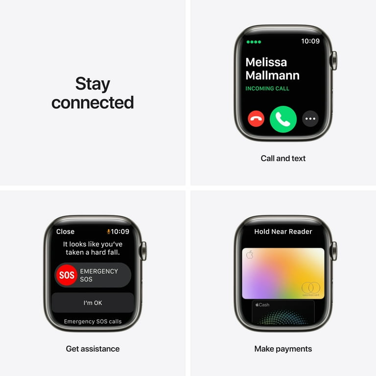 Apple Watch Series 7 GPS + Cellular, 45mm Graphite Stainless Apple Watch Series 7 GPS + Cellular, 45mm Graphite Stainless