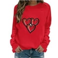 thumbnail image 1 of Ounisa Longues Chemises à Manches pour Femmes Col Rond T-Shirts de la Saint-Valentin T-Shirts Imprimés Cœur d'Amour Hauts à la Mode Hiver Automne, 1 of 3