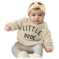 thumbnail image 3 of Ketyyh-chn99 Infant Baby Boy Girl Knit Sweater Toddler Baby Boy Girl Outfit Knit Sweater Oversized Long Sleeve Warm Knitted Sweatshirt Winter Clothes Size for 3-4 Years,Beige, 3 of 6