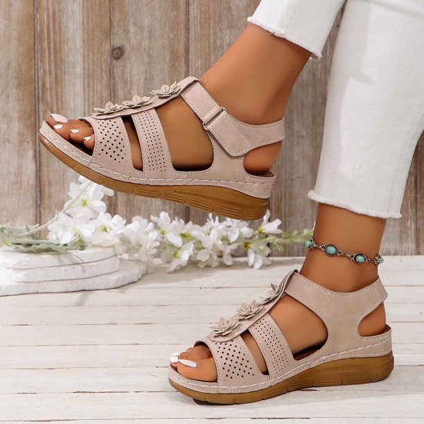WILLBEST Sandalias De Plataforma Para Mujer, Informales, Transpirables, Con Tacón De Cuña, Cómodas, Para Uso Diario Con Suela