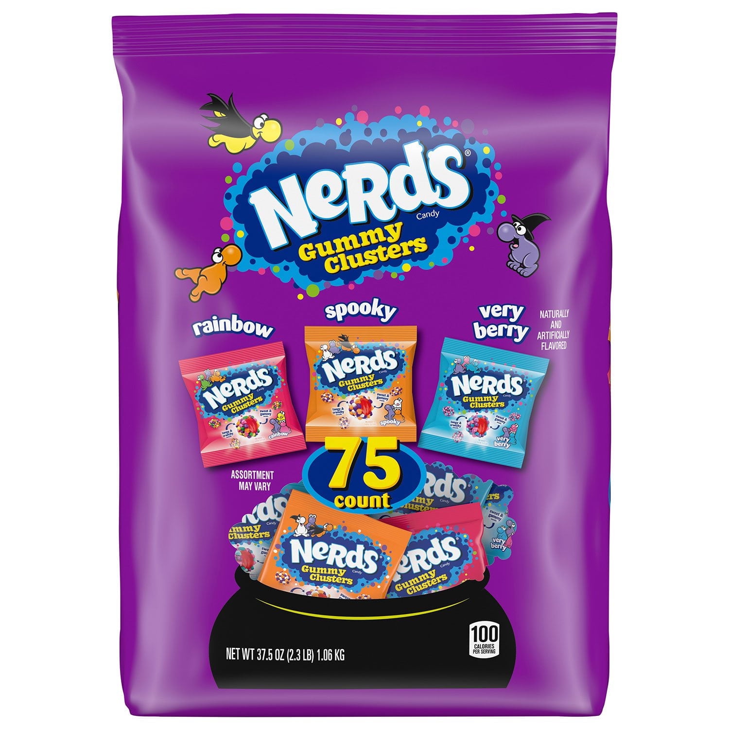 Nerds Halloween Gummy Clusters 75 Count 37.5 Ounce Variety Mixed Bag