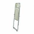 thumbnail image 3 of LeisureMod Lawrence Modern Acrylic Folding Chair With Metal Frame Set of 4 in Amber, 3 of 10