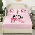 thumbnail image 3 of Erosebridal Letter Initial R Bed Sheets King,Kawaii Bow King Sheet Sets,Breathable Sheet Set King,Cow Print Decor,4 Pieces, 3 of 7