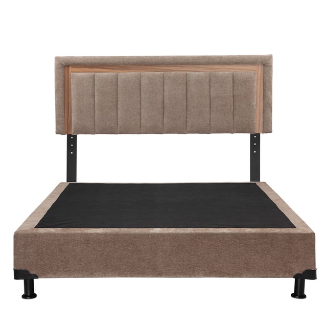 Box Base Cama Matrimonial + Cabecera Ventur Trinity Mocca