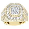 thumbnail image 2 of 10K Yellow Gold Round & Baguette Diamond 18mm Statement Pinky Ring Band 2.80 CT, 2 of 5
