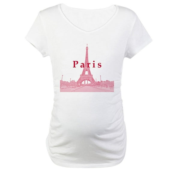CafePress - Paris Maternity T Shirt - Cotton Maternity T-shirt, Cute & Funny Pregnancy Tee