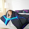 thumbnail image 4 of jejeloiu Neon Geometric Honeycomb Bedding Comforter Set,Modern Abstract Art Twin Comforter Sets,Purple Blue Black Bedding Set For Boys,Super Cozy Room Decor,2 Pieces, 4 of 8