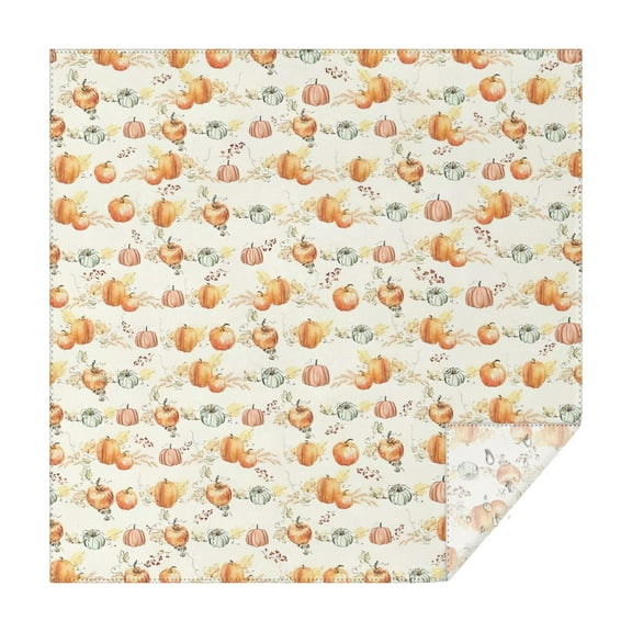 Fall Pumpkin Pattern Square Tablecloth,Waterproof Square Table Cover,Wipeable Spillproof Washable Table Cover for Home Kitchen Party Decor 42"X42"(107x107cm)