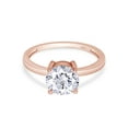 thumbnail image 3 of 1 1/2 Carat 7.5MM Round Cut Lab Created Moissanite Diamond Prongs Set Engagement Wedding Solitaire Ring In 14K Rose Gold Plated 925 Sterling Silver (Color: G-H, Clarity: VVS1, 1.50 Ct) Size 4, 3 of 6