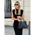 thumbnail image 5 of Vestido Midi ajustado negro para mujer, vestidos clásicos, Sexy, manga voladora, Bodycon, elegante, fiesta de noche, Festival, moda, 5 of 5
