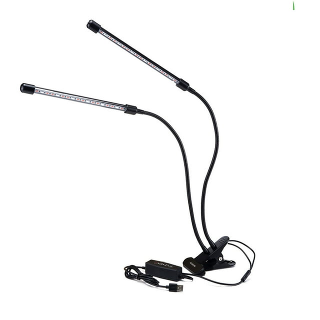 pitrice DC 5V USB Powered Full Spectrum LED Plant Grow Light Flower Fruit Grow Lamp with Desktop Clip Single Tube 20LED 5W