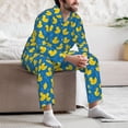 thumbnail image 7 of Picia Rubber Duck Pattern Men’s Long-Sleeve Sleepwear Set - Soft 2-Piece Loungewear with Pockets, Comfy PJs for Relaxing Nights-Large, 7 of 7