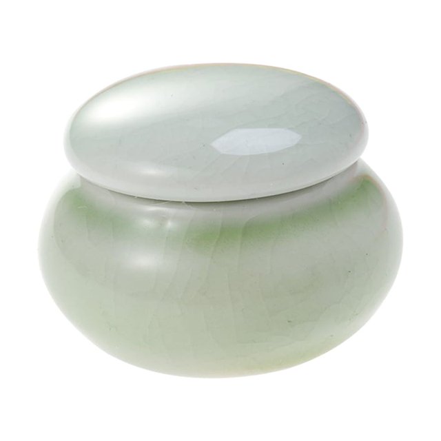 Mini Ceramics Cream Rouge Storage Tank Portable Travel Makeup Sealed Bottle - 4.6X2.7X3.5CM (Green)