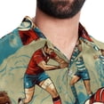 thumbnail image 5 of Football Men's Short Sleeve Button Down Beach Shirts, Casual Printed Summer Unisex Tops, 5 of 6