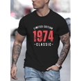 thumbnail image 1 of 1974 Class Print, Men's Round Crew Neck Short Sleeve, Simple Style Tee Fashion Regular Fit T-Shirt, Casual Comfy Breathable, 1 of 2