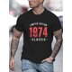 thumbnail image 3 of Camiseta de manga corta con cuello redondo y estampado de clase 1974 para hombre, estilo sencillo, de corte regular, informal, cómoda y transpirable., 3 of 3