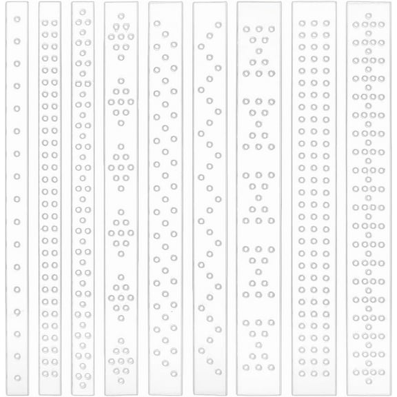 9Pcs Acrylic Leather Punch Tool 3 Widths Crystal and Rivet Spacing Templates Spacing Guides for Dog Collars Belts Hole Punchings Hole: 3.5mm