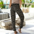 thumbnail image 6 of Yuanlong Women Boho Jogger Pants Ethnic Geometric Print Elastic Waist Lightweight Loose Vacation Beach Casual Bottoms, 6 of 9