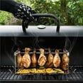 thumbnail image 3 of maskred Chicken Leg Wing Grill Rack Multi-Slots Barbecue Poultry Chicken Leg Roaster Foldable Stainless Steel Roaster Stand, 3 of 6